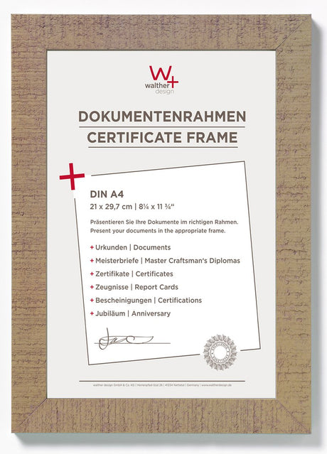 Walther Home - Holzrahmen - Fotogröße 21x29,7 cm (Din A4) - Beigebraun