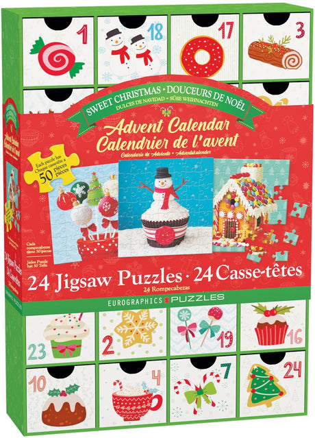Eurographics - Weihnachtssüßigkeiten - 12×50 Stück 12,5×12,5cm (B×H) – Adventskalender