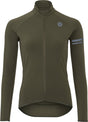 Agu essential - fietsshirt lange mouwen - thermo wielrenshirt - dames - groen - 3 achterzakken - reflecterende details - l