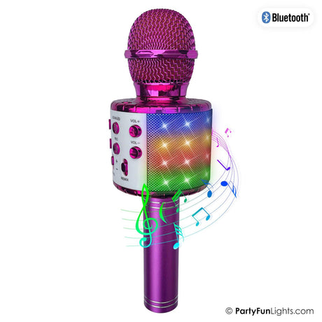 Partyfun Lights Karaoke-Mikrofon, Partylautsprecher, rosa, 1200 mA