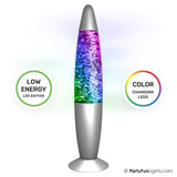 Partyfunlights - Glitzerlampe Multi-Color LED - energieeffiziente Technologie - wechselt die Farbe - Höhe 34cm - inkl. Adapter