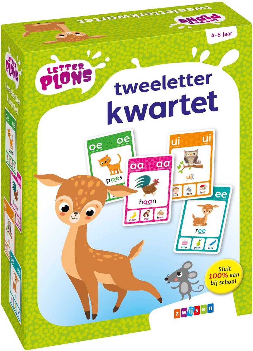 Zwijsen-Letterplon-Quartett mit zwei Buchstaben