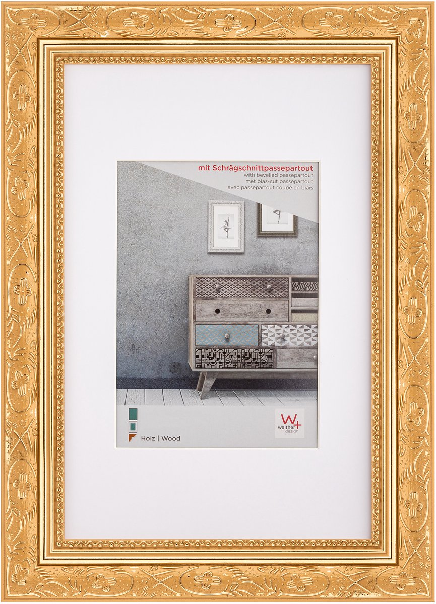 Walther Barock - Holzrahmen - Fotogröße 40x50 cm - Gold