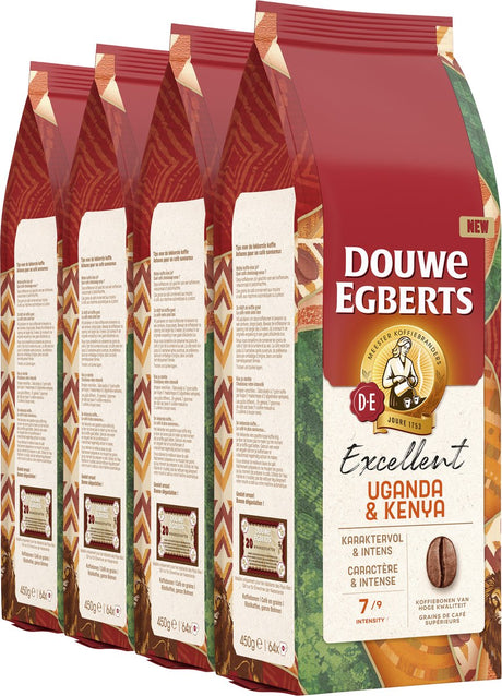 Douwe Egberts ausgezeichnete Uganda-Kenia-Kaffeebohnen 4 x 450 Gramm
