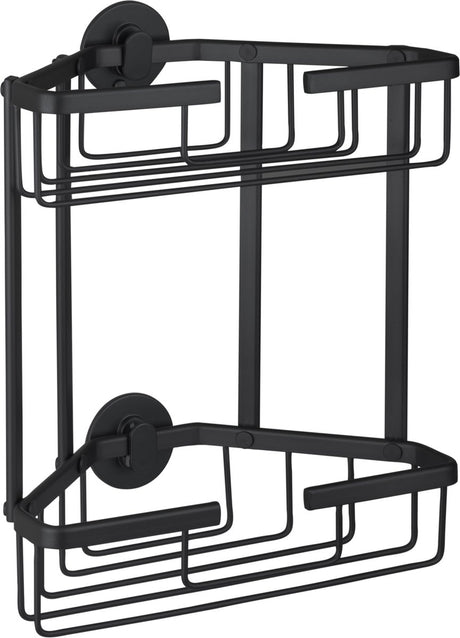Differnz-Drahtkorb – 2-lagiges Dreieck – ohne Bohren – Aluminium – 28 x 13 x 30 cm – schwarz