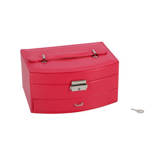 No Brand Schmuckschatulle Deluxe rosa Schmuckschatulle mit Spiegel und Schublade.