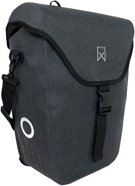 Willex einzelne Fahrradtasche – 21 l – Grau – 100 % wasserdicht