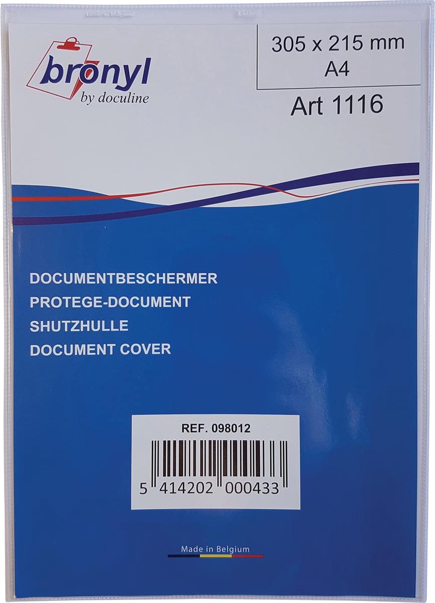 Bronyl-U-Ordner aus transparentem PVC von 180 Mikron, ft A4, 10er-Packung