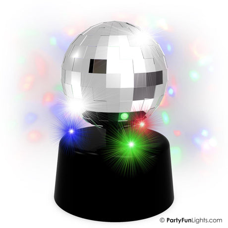 Partyfun Lichter Tischlampe Mini Spiegel Disco LED rotieren