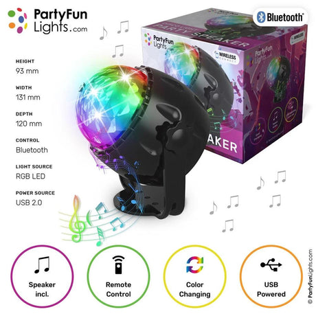 Partyfun Lichter USB Bluetooth Partylautsprecher LED Farbwechsel mit Fernbedienung