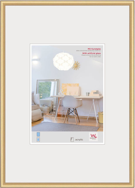 Walther New Lifestyle – Kunststoffrahmen – Fotogröße 40 x 50 cm – Kunstglas – Gold