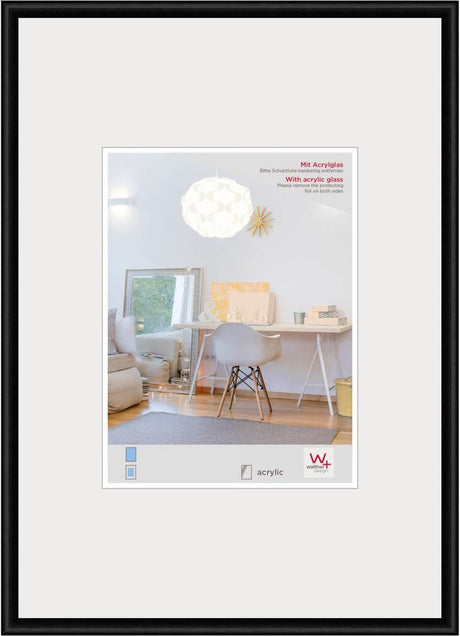 Walther New Lifestyle - Kunststoffrahmen - Fotogröße 50x70 cm - Kunstglas - Schwarz