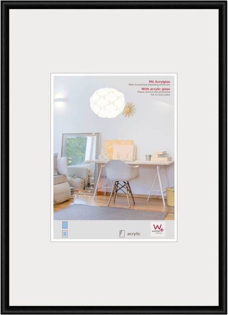 Walther New Lifestyle - Kunststoffrahmen - Fotogröße 42x59,4 cm (Din A2) - Schwarz