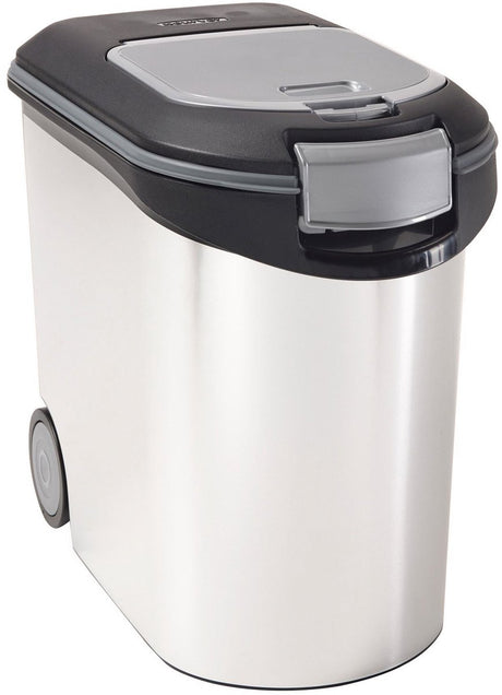 Curver Futterbehälter für Hunde oder Katzen – 35 l – 12 kg – 28 x 49 x 42,5 cm – metallisch