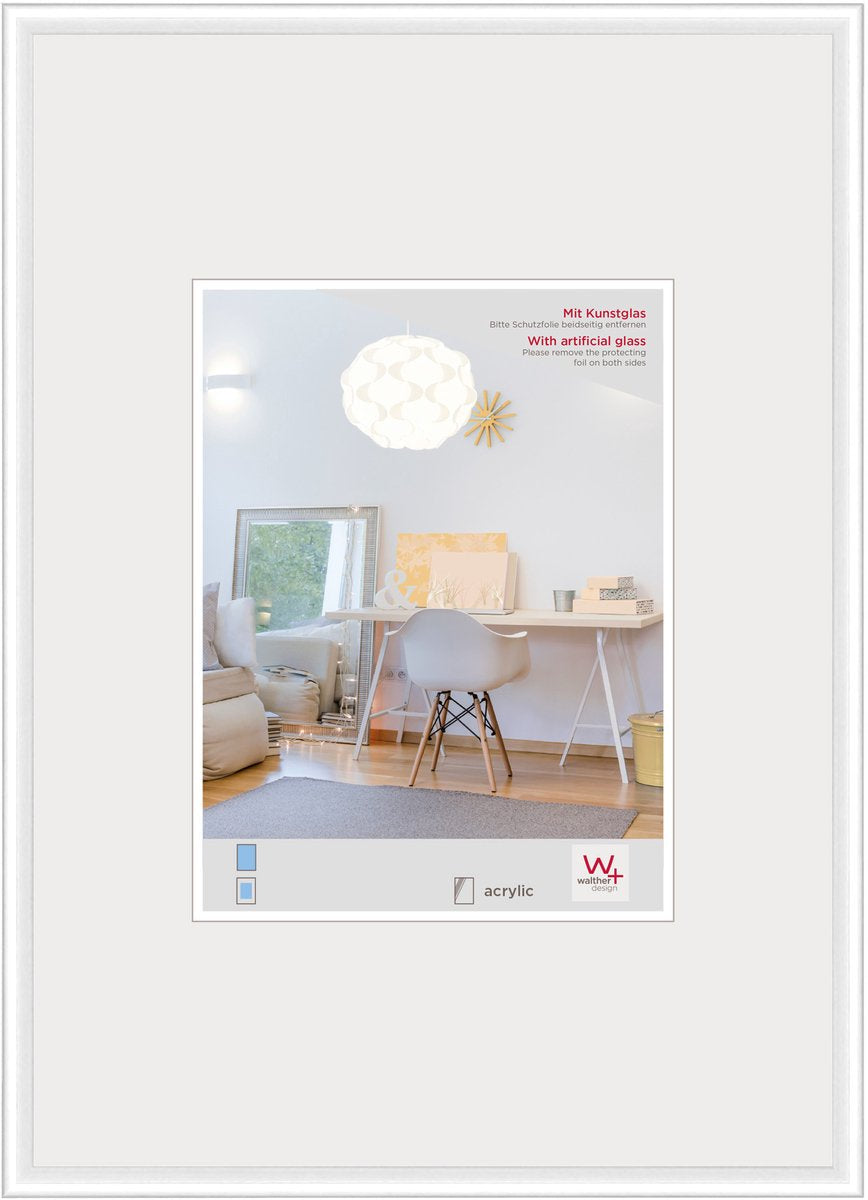 Walther New Lifestyle - Kunststoffrahmen - Fotogröße 30x40 cm - Kunstglas - Weiß