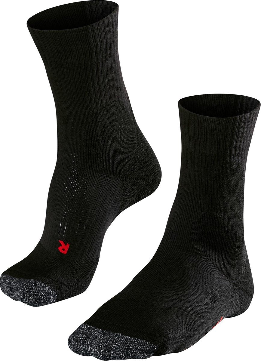 Falke Te2 Anti-Blister Baumwolle Funktionsmaterial Tennissocken Herren Schwarz – Größe 39-41