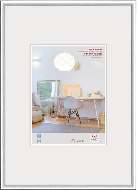 Walther New Lifestyle – Kunststoffrahmen – Fotogröße 40 x 50 cm – Kunstglas – Silber
