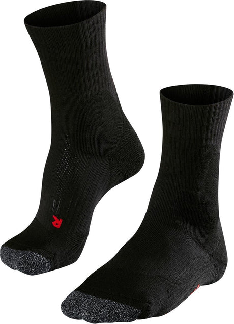 Falke Te2 Anti-Blister Baumwolle Funktionsmaterial Tennissocken Herren Schwarz - Größe 44-45