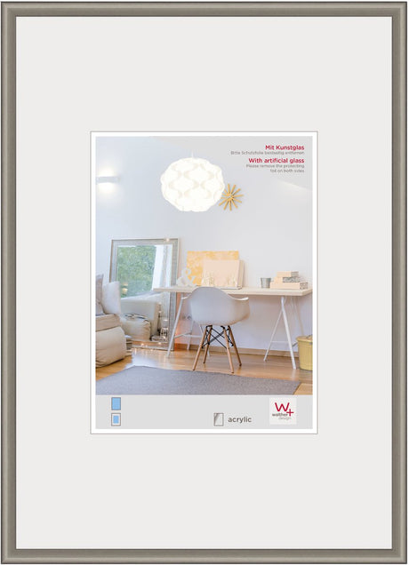 Walther New Lifestyle – Kunststoffrahmen – Fotogröße 30 x 40 cm – Kunstglas – Stahl
