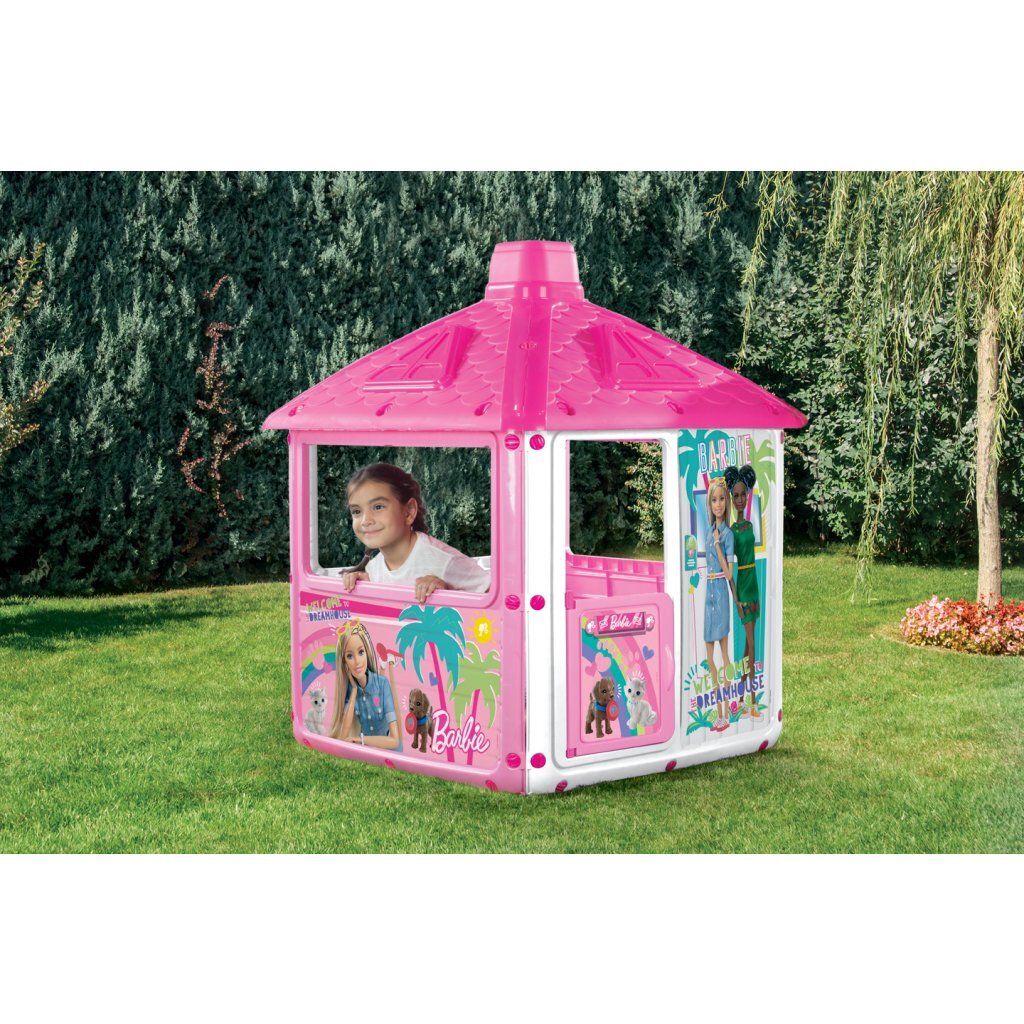 Barbie City Spielhaus 132x104x104 cm rosa weiß