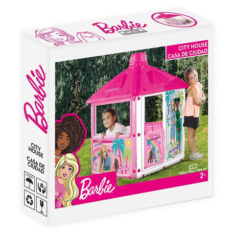 Barbie City Spielhaus 132x104x104 cm rosa weiß