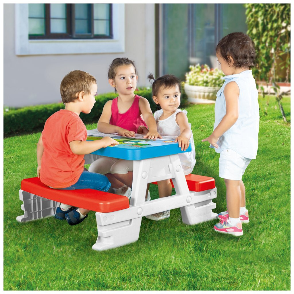 Dolu Fisher Price Picknicktisch rot weiß blau