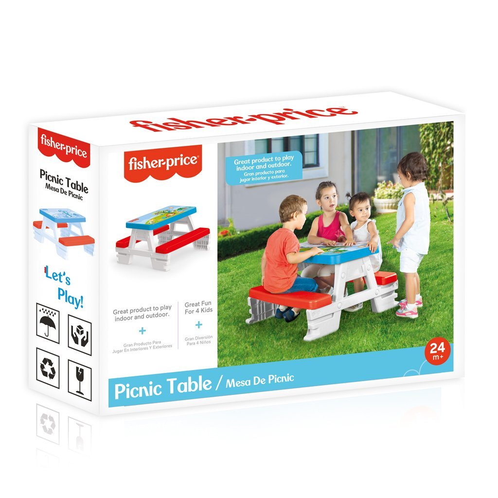 Dolu Fisher Price Picknicktisch rot weiß blau