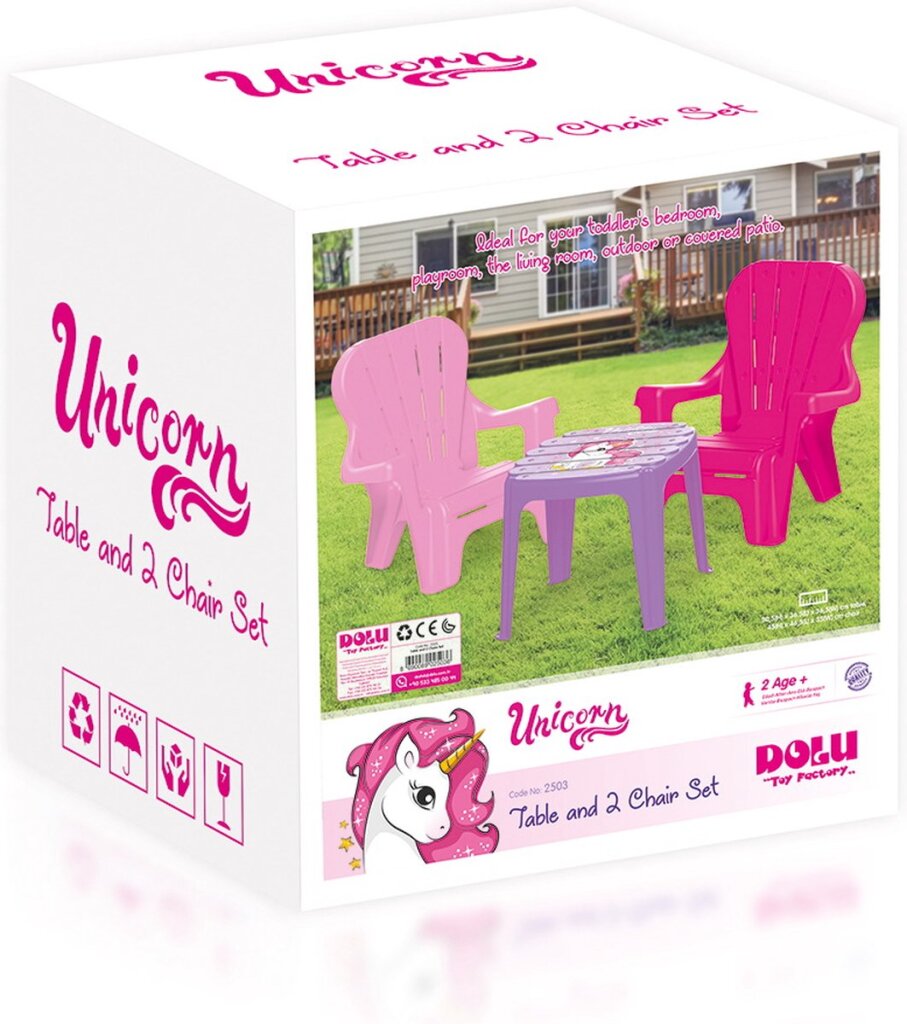 Dolu Einhorn rosa Tisch mit Stühlen