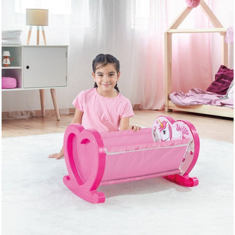 Dolu Einhorn-Puppenwiege rosa