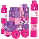 Dolu Dolu Unicorn JumBlocks Zug mit 25 Blöcken Pink