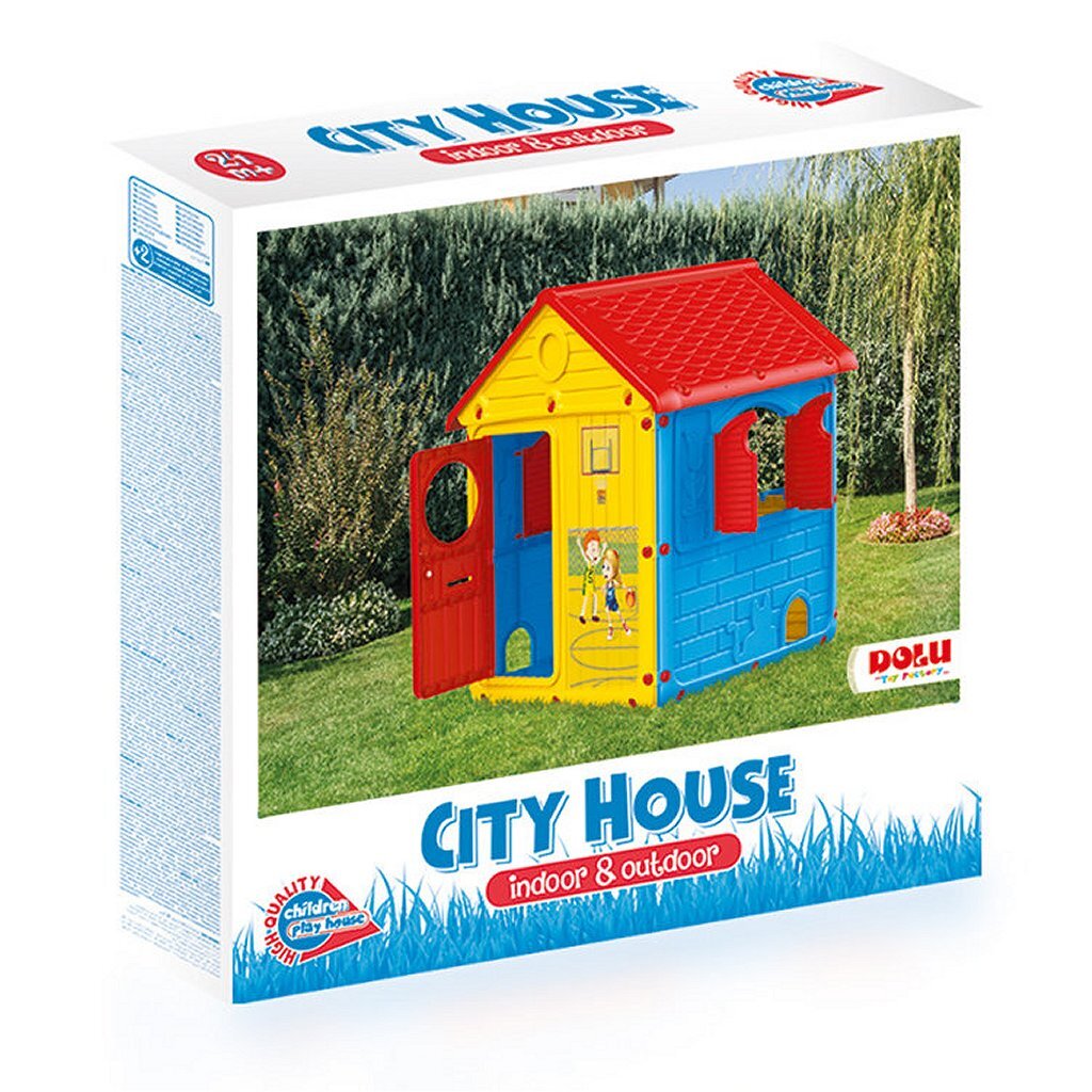 Dolu Dolu Spielhaus 132x104x104 cm Rot Gelb Blau