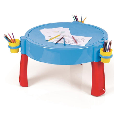 Dolu 2-in-1 Wassertisch Sandtisch mit Zubehör blau rot gelb 98x98x77cm