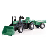 Dolu Pedal Traktor Bagger + Anhängergrün
