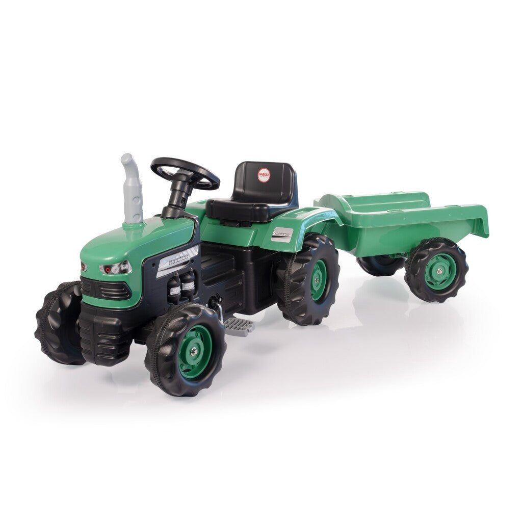 Dolu -Pedaltraktor mit Anhängergrün