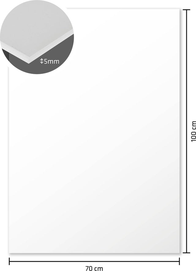 Kangaro foamboard - 70 x 100 cm - 5mm - wit - doos van 10 stuks