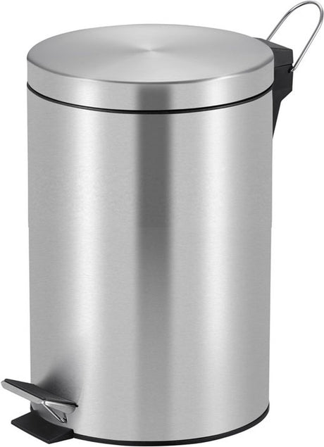 V-Teil - Treteimer 20 Liter - Edelstahl - Edelstahl matt - Abfalleimer