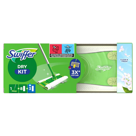 Swiffer Bodenreiniger-Starterset 12-teilig mit 8 Trocken- und 3 Feuchttüchern