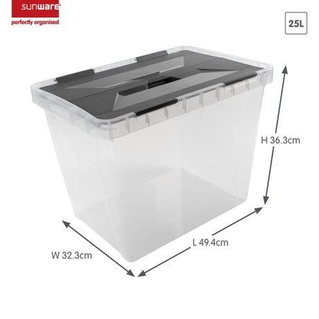 Sunware Onyx Aufbewahrungsbox 25l transparent anthrazit