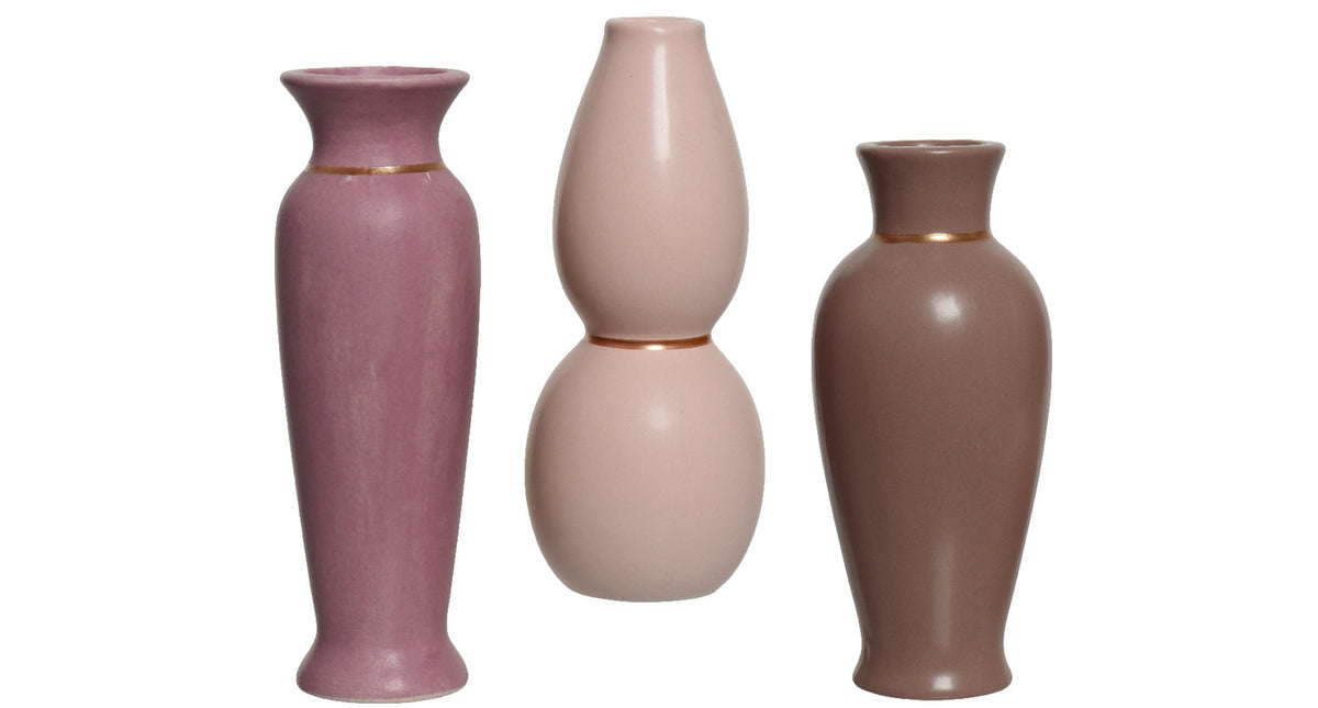 Vaas porselein 3 assortie multi h18,5 d7,5cm