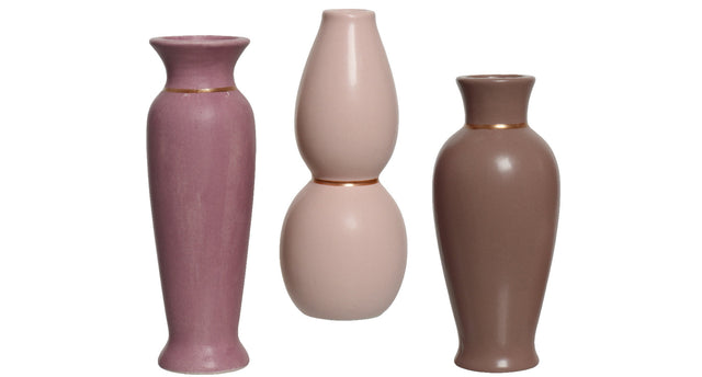 Vaas porselein 3 assortie multi h18,5 d7,5cm