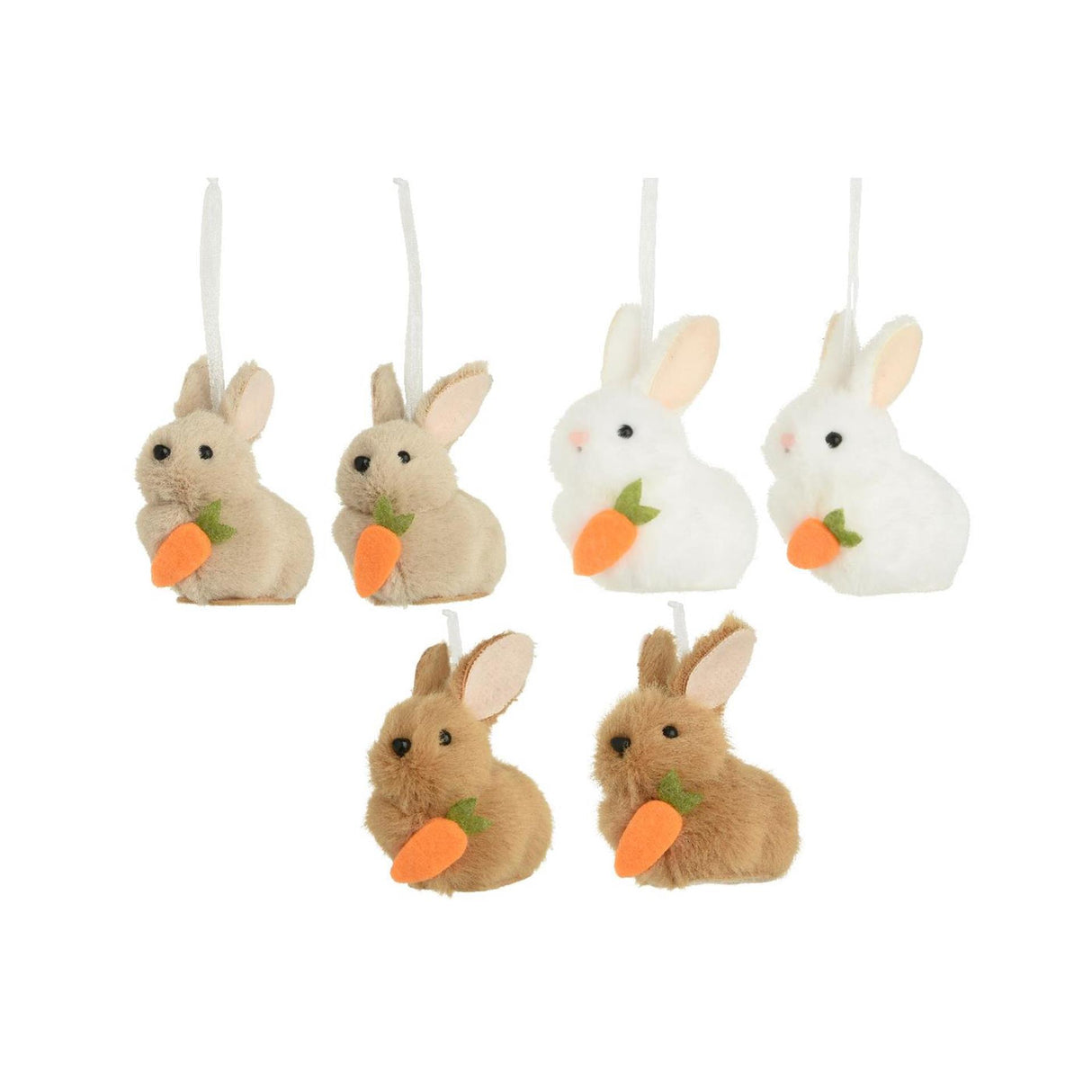 Decoris Hängedekoration Hase aus Polyester, 2-teilig