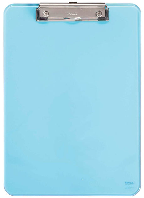 Markenloses Klemmbrett Maul A4 Hochformat transparent neonblau – 1 Stück
