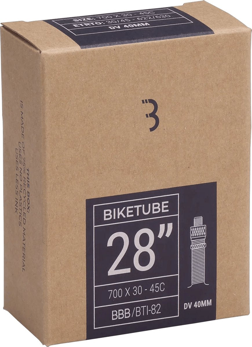 Bbb cycling - binnenband stadsfiets 28 inch - dunlop ventiel 40 mm - geschikt voor bandenmaat: 30 43-622 630 - fietsband - bti-82