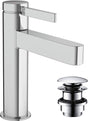 Hansgrohe finoris – Waschtisch-Mischbatterie – Einhebelbedienung – Kaltstart energiesparend – mit Ablassschraube – 110 mm – Chrom