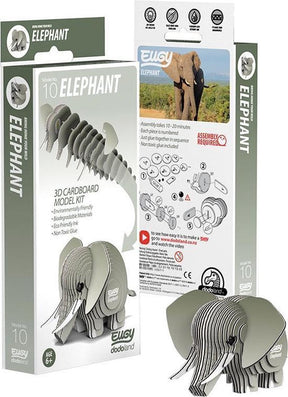 Eugy 3d puzzel - olifant - wilde dieren - duurzaam - verzamel ze allemaal - 6 jaar