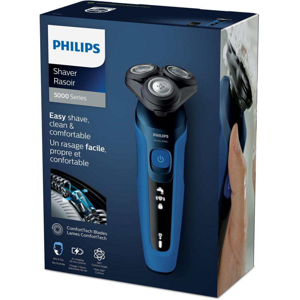 Philips S5466 17 Rasierer Serie 5000 Nass-Trocken-Elektrorasierer Schwarz Blau