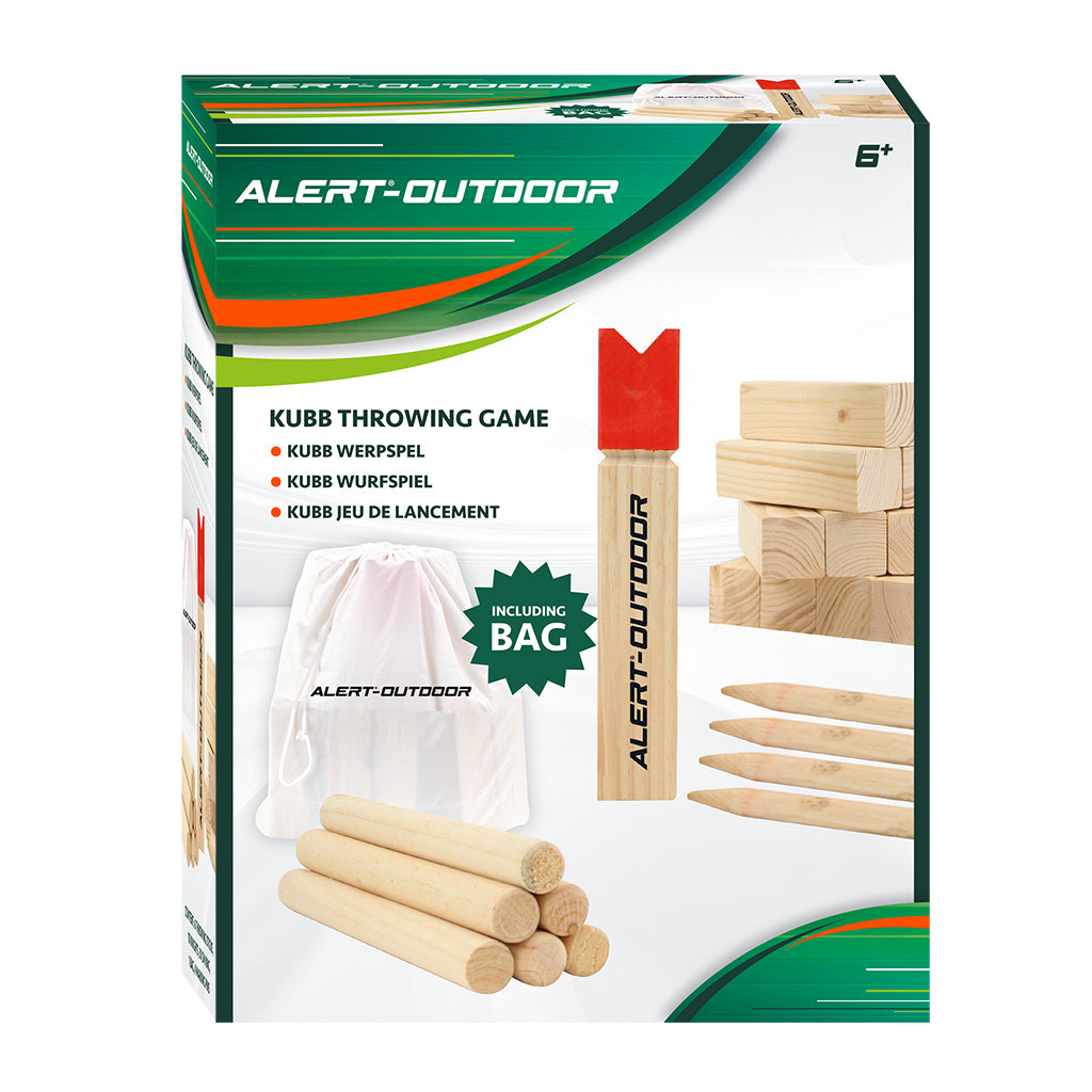 Alert Outdoor Kubb Holzwurfspiel + Aufbewahrungstasche