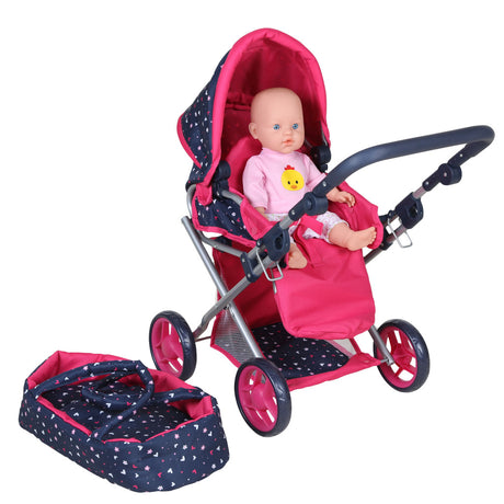 Basic 3in1 Puppenwagen blau rosa