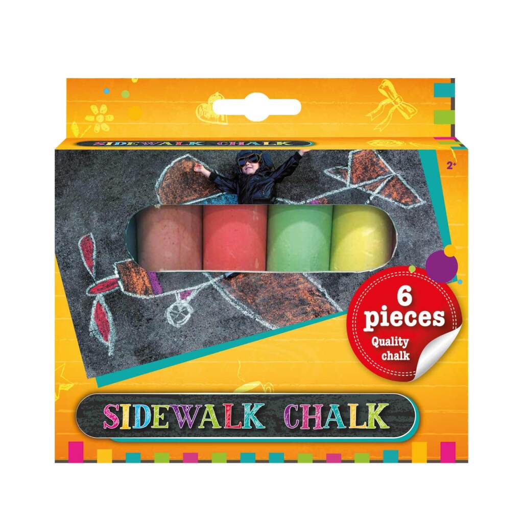 Einfache Gehwegkreide im Karton 6 Stück
