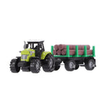 Andere Marken von Traktor + Anhänger mit Baumstämmen + Licht und Ton